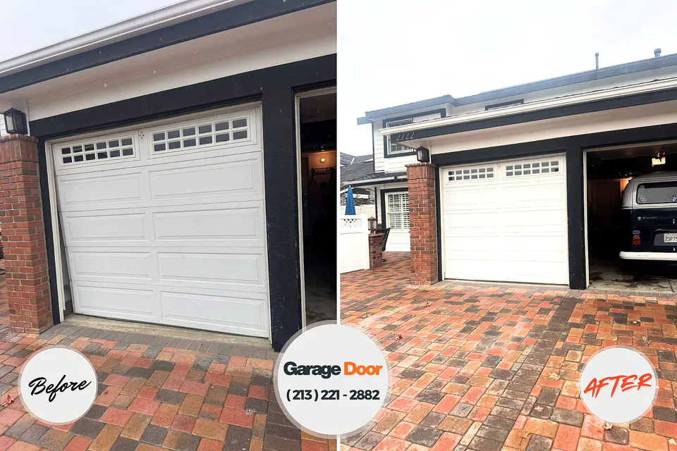 Before and after: garage door repair Corrales, NM